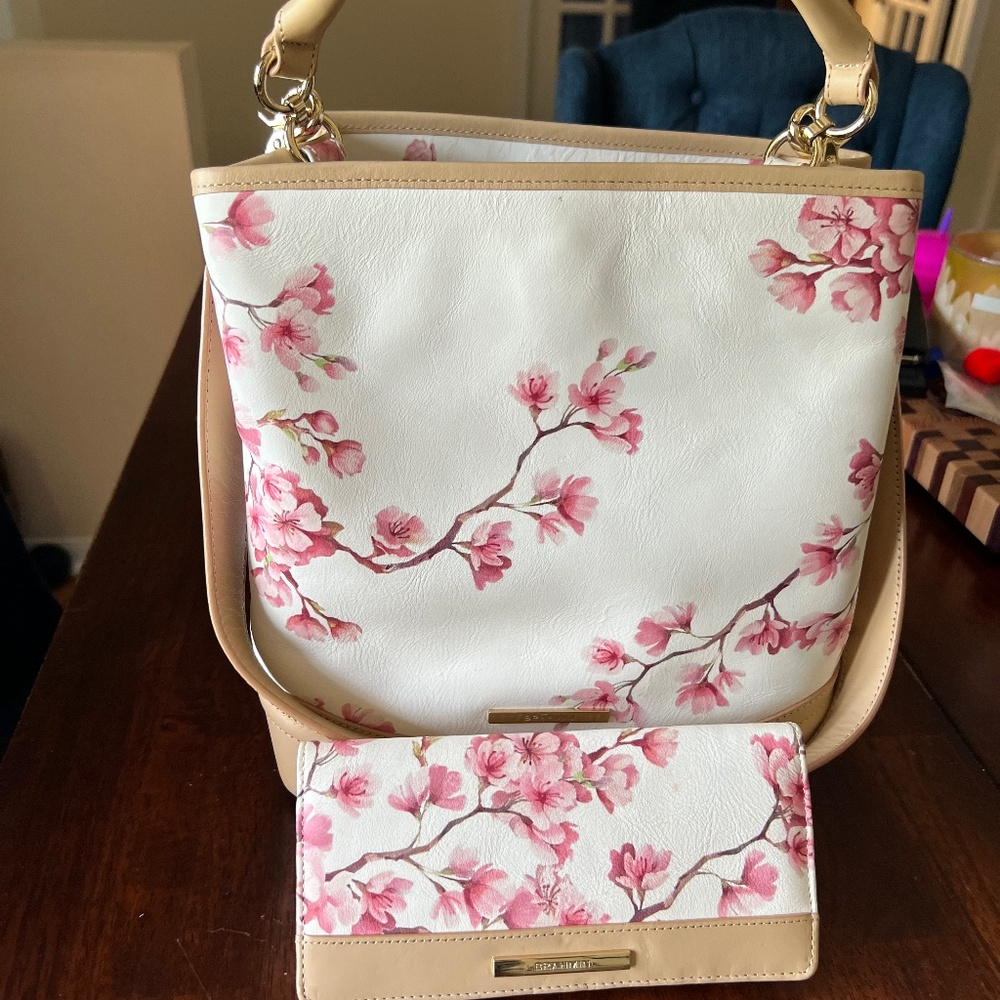 Brahmin Cherry Blossom Bucket with matching wallet